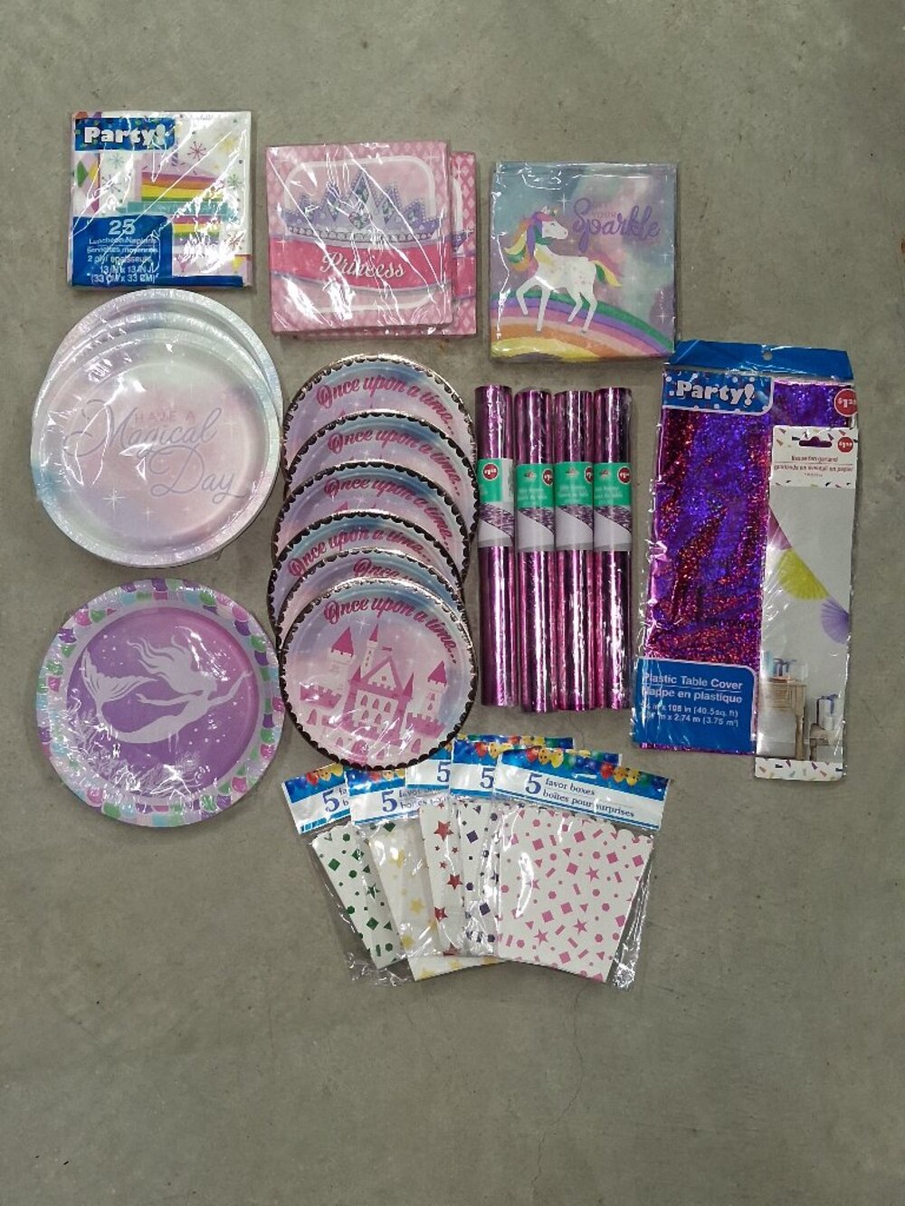 Assorted Party Supplies - Girl Themed